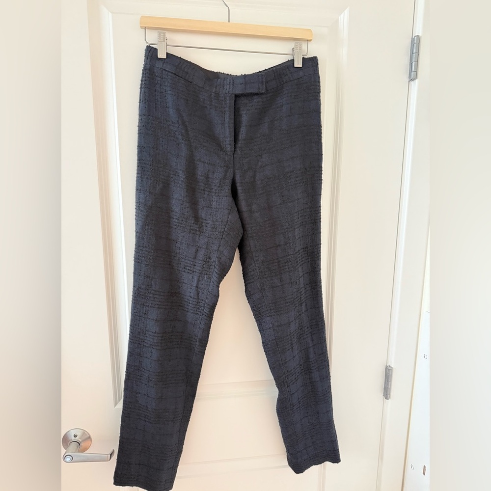 Billy Reid Dark Navy Bleu Textured Pants Slacks Cropped Slim Fit
